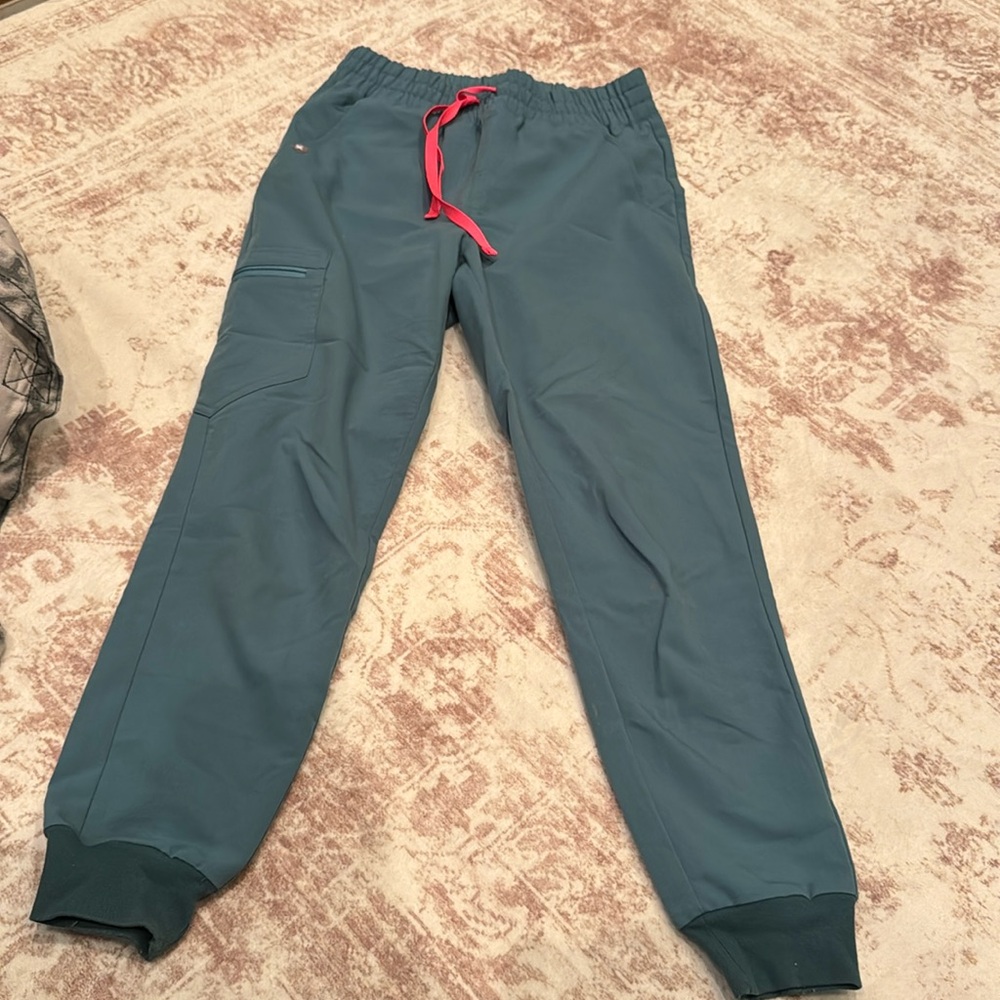 Figs teal joggers